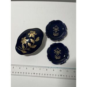 Vintage Trinket Covered‎ Box JLMENAU Graf Von Henneberg Echt Kobalt Cobalt Blue